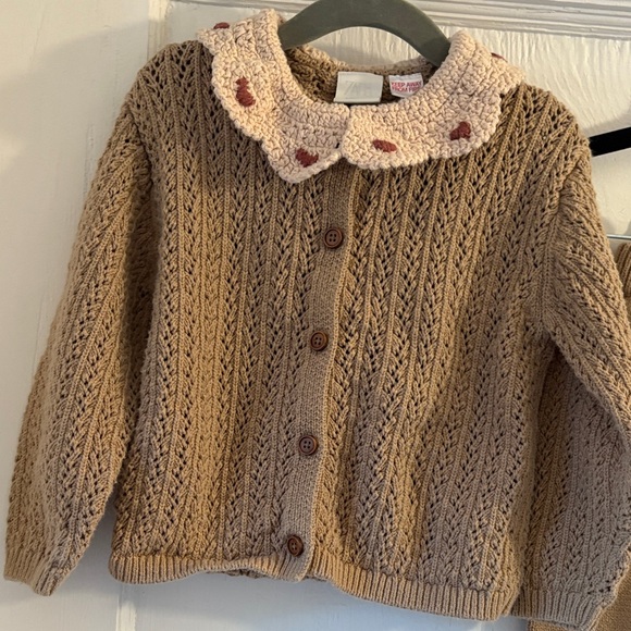 Zara Kids Knit Cardigan and Pants Set - Navy and Tan - Picture 9 of 13